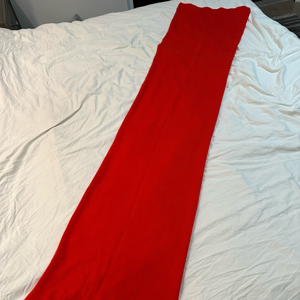 78” by 18” 100% Cashmere Red Scarf